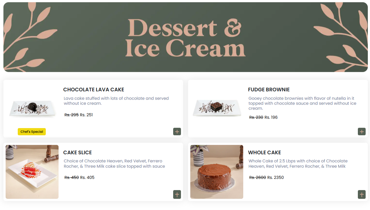 Dessert & Ice Cream